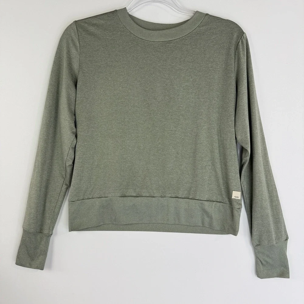Vuori Daydream Crew Top Women S Green Heather VW133 Performance Stretch - Picture 1 of 9